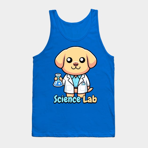 Science Lab Cute Science Dog Pun Tank Top by Cute And Punny